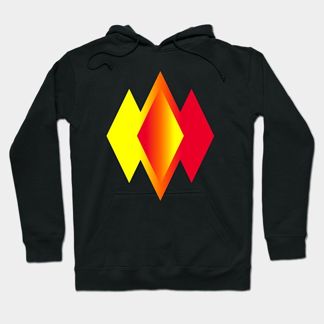 Yellow-Red Diamonds Hoodie by BKAllmighty